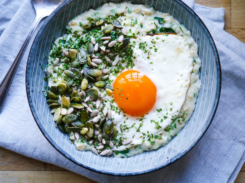 Savory Oatmeal with an Egg healthy breakfast recipes